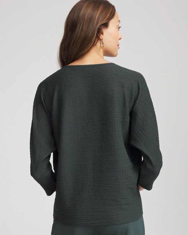Textured Tapered-Hem Top - image 3